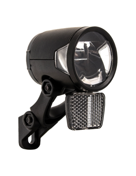Scheinwerfer Herrmans H-Black MR8 Dynamo - Ein/Aus-Funktion - mit Halterung - 180 Lumen