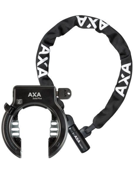 Set Ringschloß Axa Solid Plus + Kettenschloß Axa Linq City 100/7 - Schwarz