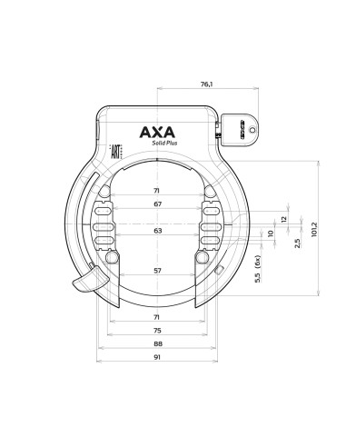 Set Ringschloß Axa Solid Plus + Kettenschloß Axa Linq City 100/7 - Schwarz