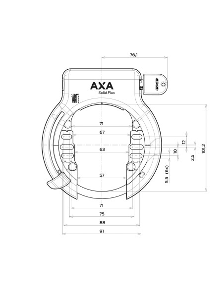 Set Ringschloß Axa Solid Plus + Kettenschloß Axa Linq City 100/7 - Schwarz