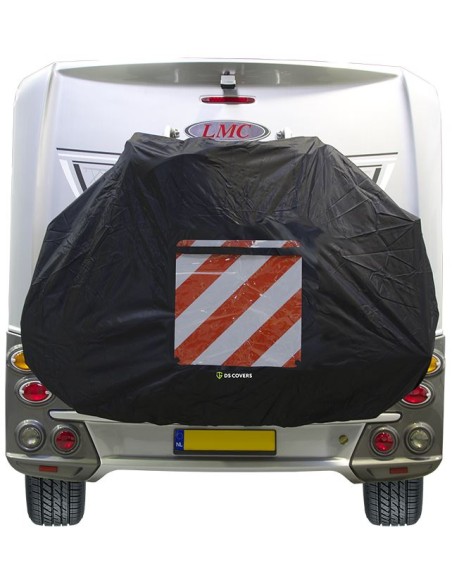 Fahrradträger-Abdeckplane DS Covers STAR mit Warnschildhalter - Schwarz