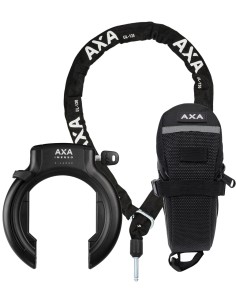 Set Ringschloß Axa Imenso XL mit abziehbarem Schlüssel + Plug-In Kette Axa ULC 130 mit Satteltasche