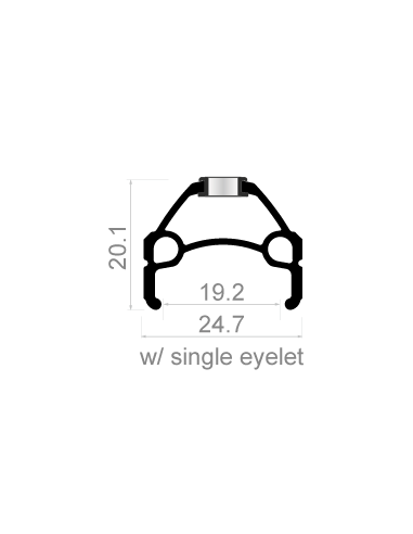 Felge Skorpion 26" / 559x19C 36 Löcher - Speiche 14 - Schwarz
