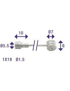 Bremsug Innen Elvedes 2250mm Draht /Galvanisiert ø1,5mm Weinmann und Kupplungsnippel (auf Karte)
