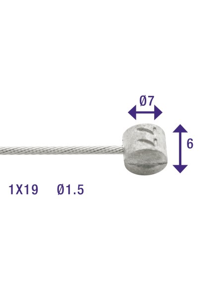 Bremszug Innen Elvedes 2250mm Edelstahl ø1,5mm Weinmann Fassnippel (100 Stück im Karton)