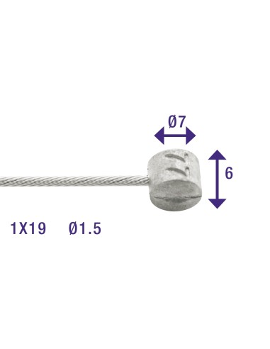 Bremszug Innen Elvedes 2250mm Galvanisiert ø1,5mm T-nippel (blister)