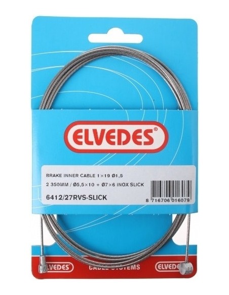 Bremszug Innen Elvedes 2350mm Edelstahl Slick ø1,5mm V-Nippel und T-Nippel (auf Karte)