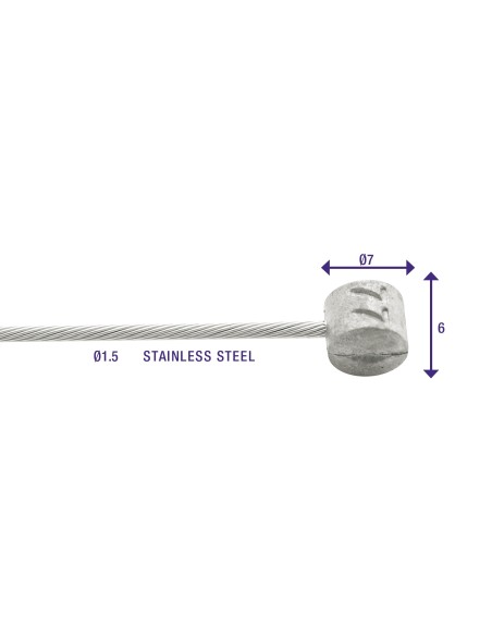 Bremszug Innen Elvedes 2250mm Edelstahl Slick ø1,5mm T-Nippel (100 Stück)