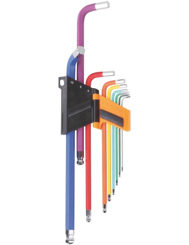 Sechskant Stiftschlüsselsatz Gebogen mit Kugelförmigem Kopf 9 teilig