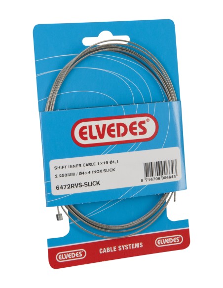 Schaltzug Innen Elvedes 2250mm Nirosta Slick ø1,1mm N-nippel (blister) - Silber
