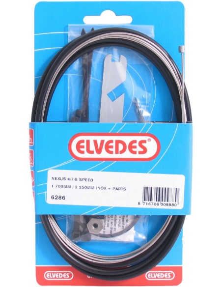 Schaltzug Satz 4/7/8-fach Elvedes Nexus 1700 / 2250 mm Edelstahl - Schwarz