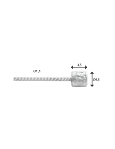Schaltzug Elvedes 4000mm RVS slick ø1,1mm Shimano / Sram N-nippel - Silber