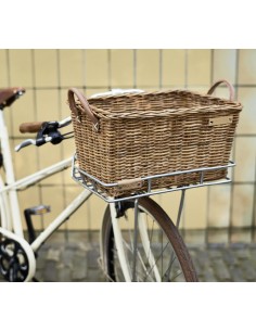 Rattan Fahrradkorb für Gepäckträger Basil Portland Classic 49 x 36 x 24 cm - Braun