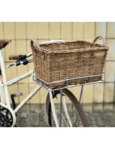 Rattan Fahrradkorb für Gepäckträger Basil Portland Classic 49 x 36 x 24 cm - Braun