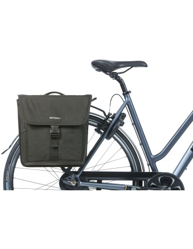 Doppelpacktasche Basil Go Double MIK 32 Liter 33 x 16 x 38 cm - Solid Black