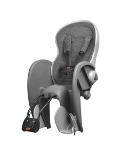 Kindersitz für Hinten Polisport Wallaby Evo DeLuxe Rahmenbefestigung (FF) - Dunkelgrau/Silber
