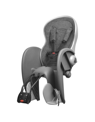 Kindersitz für Hinten Polisport Wallaby Evo DeLuxe Rahmenbefestigung (FF) - Dunkelgrau/Silber