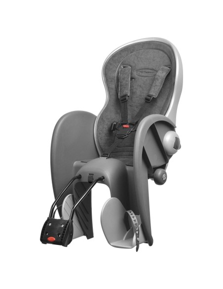 Kindersitz für Hinten Polisport Wallaby Evo DeLuxe Rahmenbefestigung (FF) - Dunkelgrau/Silber