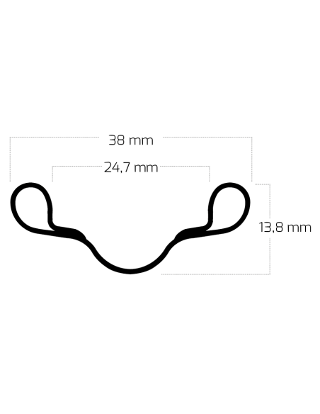 Felge Ryde Westwood V38 622 x 24C Aluminium 36 Löcher 14G - Schwarz