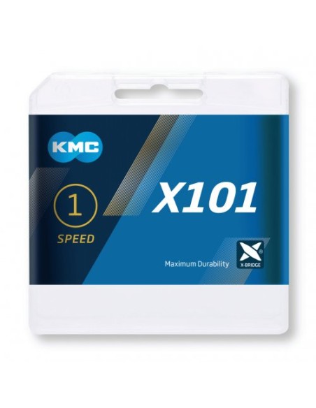 Kette single speed KMC X101 Silver 112 Glieder - Silber
