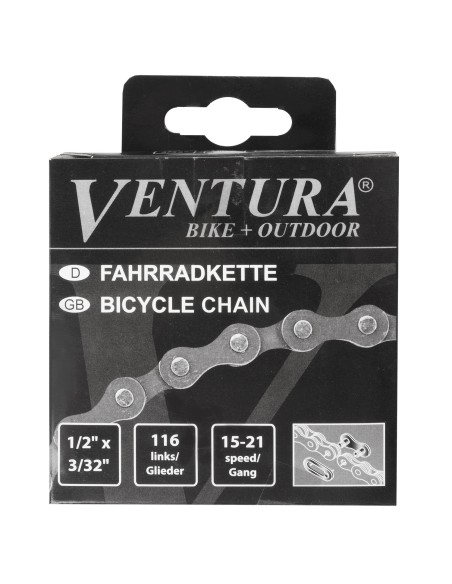 Kette 6/7 fach Ventura 1/2 x 3/32" 116 Glieder - inklusive Verschlussglied