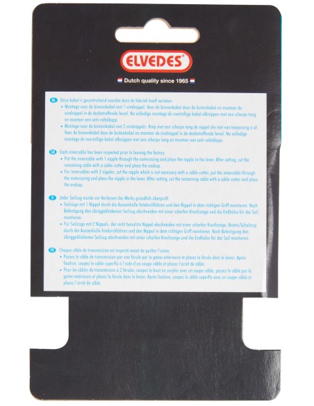 Schaltzug Innen Elvedes 2250 mm 7×7-Stränge Edelstahl Slick ø1,1 mm mit N-Nippel ø4×4 mm (Karton mit 50 Stück) - Silber