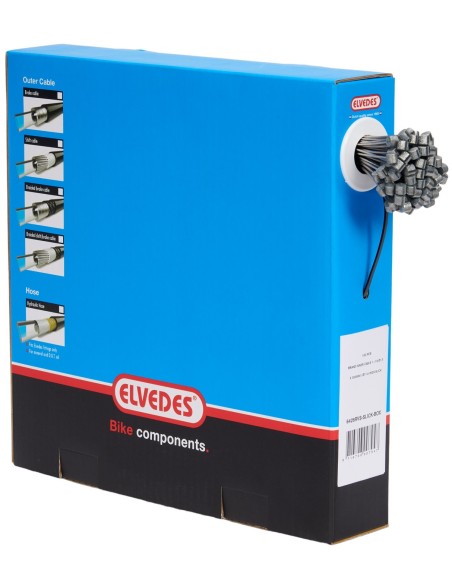 Bremszug Innen Elvedes 2000 mm 1 x 19 Stränge Edelstah Slick ø1,5 mm T-Nippel ø7 x 6 mm (Karton mit 100 Stück) - Silber
