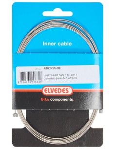 Schaltzug Innen Elvedes 3000 mm 1 x 19-Stränge Edelstahl ø1,1 mm N-Nippel ø4×4 mm + T-Nippel ø4,5×4,5 mm - Silber