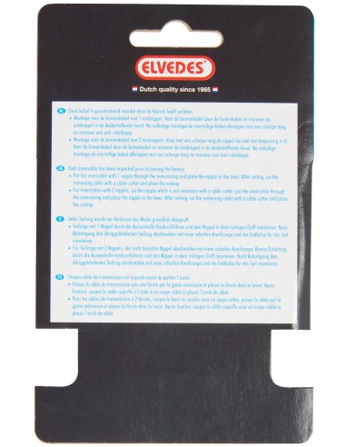 Schaltzug Innen Elvedes 3000 mm 1 x 19-Stränge Edelstahl ø1,1 mm N-Nippel ø4×4 mm + T-Nippel ø4,5×4,5 mm - Silber