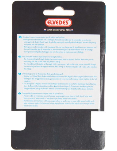 Bremsinnenzuq Elvedes 3000 mm 1 ×19 Stränge Edelstahl ø1,5 mm mit T-Nippel ø7 × 6 mm