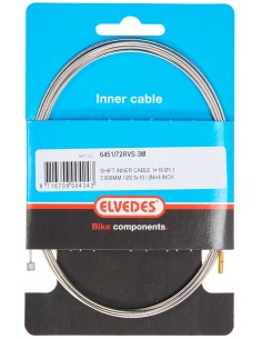 Schaltzug Innen Elvedes 3000 mm 1 x 19 Stränge Edelstahl ø1,1 mm mit ø2,5 × 10 und ø4 × 4 mm N-Nippel - Silber