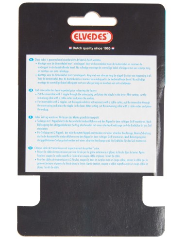 Schaltzug Innen Elvedes 3000 mm 1 x 19 Stränge Edelstahl ø1,1 mm mit ø2,5 × 10 und ø4 × 4 mm N-Nippel - Silber