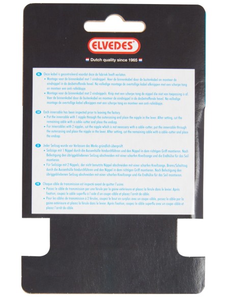 Schaltzug Innen Elvedes 3000 mm 1 x 19 Stränge Edelstahl ø1,1 mm mit ø2,5 × 10 und ø4 × 4 mm N-Nippel - Silber