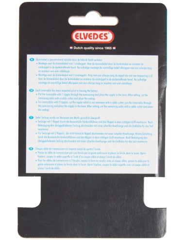 Bremszug Innen Elvedes 2250 mm 7×7 Stränge Edelstahl ø1,5 mm mit T-Nippel ø7 × 6 mm