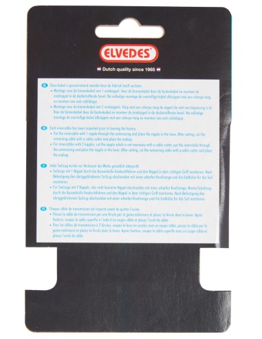 Schaltzug Innen Elvedes 2250 mm 7 × 7 Stränge Edelstahl ø1,1 mm mit N-Nippel ø4,5 × 4,5 - Silber