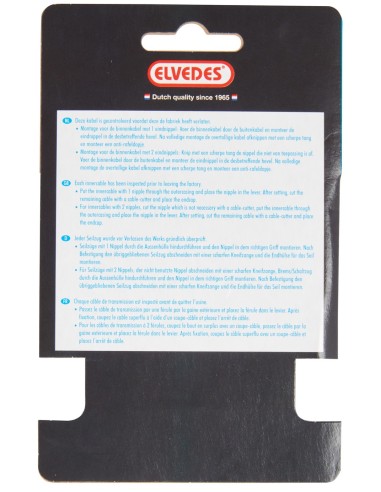 Bremszug Innen Elvedes 4000 mm 1×19 Stränge - Galvanisiert ø1,5 mm mit V-Nippel ø5,5 × 10 und T-Nippel ø7 x 6