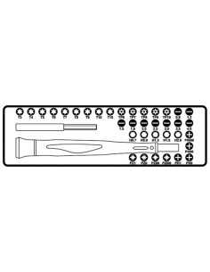 Bimaterial-Elektronikschraubendreher Beta 1256/C36 mit 36 austauschbaren 4 mm Bits und Magnetverlängerung