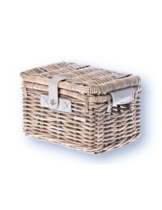 Rattan Fahrradkorb für Gepäckträger Basil Denton Small 35 x 24 x 20 cm - nature grey