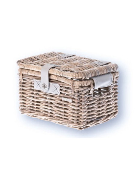 Rattan Fahrradkorb für Gepäckträger Basil Denton Small 35 x 24 x 20 cm - nature grey