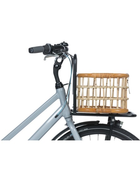 Rattan Fahrradkorb für vorne Basil Green Life M 18 Liter 39 x 29 x 22 cm -  Natur Braun