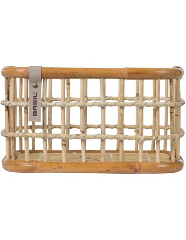 Rattan Fahrradkorb für vorne Basil Green Life M 18 Liter 39 x 29 x 22 cm -  Natur Braun