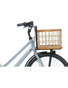 Rattan Fahrradkorb für vorne Basil Green Life Large 30 Liter 46 x 35 x 28 cm - Natur Braun