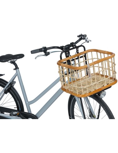 Rattan Fahrradkorb für vorne Basil Green Life Large 30 Liter 46 x 35 x 28 cm - Natur Braun