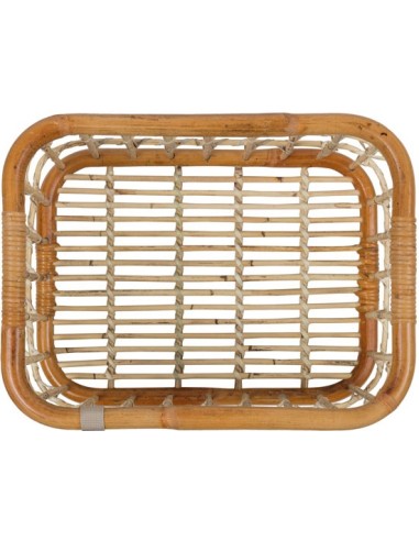 Rattan Fahrradkorb für vorne Basil Green Life Large 30 Liter 46 x 35 x 28 cm - Natur Braun