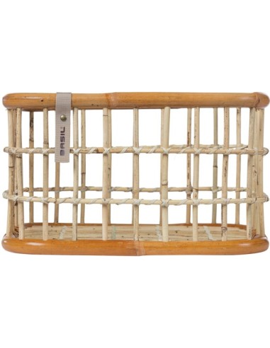 Rattan Fahrradkorb für vorne Basil Green Life Large 30 Liter 46 x 35 x 28 cm - Natur Braun