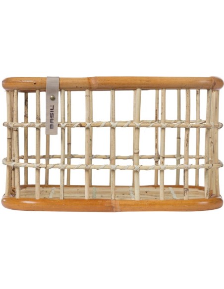 Rattan Fahrradkorb für vorne Basil Green Life Large 30 Liter 46 x 35 x 28 cm - Natur Braun