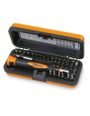 Bimaterial-Elektronikschraubendreher Beta 1256/C36 mit 36 austauschbaren 4 mm Bits und Magnetverlängerung