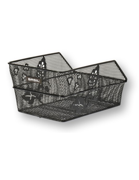Fahrradkorb für hinten Basil Cento Flower S 36 x 26 x 18 cm - Schwarz