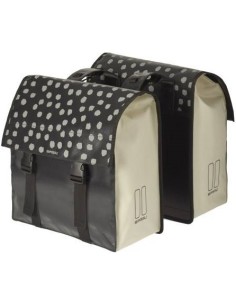 Doppelpacktasche Basil Urban Load 48-53 Liter 41 x 18 x 46 cm - Schwarz mit reflektierenden Punkten