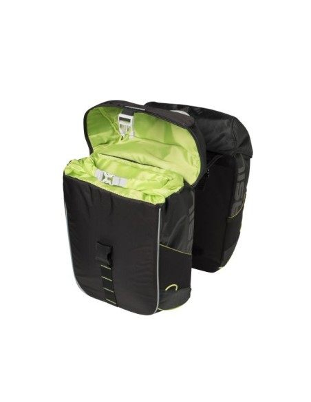 Doppelpacktasche Basil Miles Double Bag 34 Liter 34 x 19 x 43 cm - Schwarz/Lime